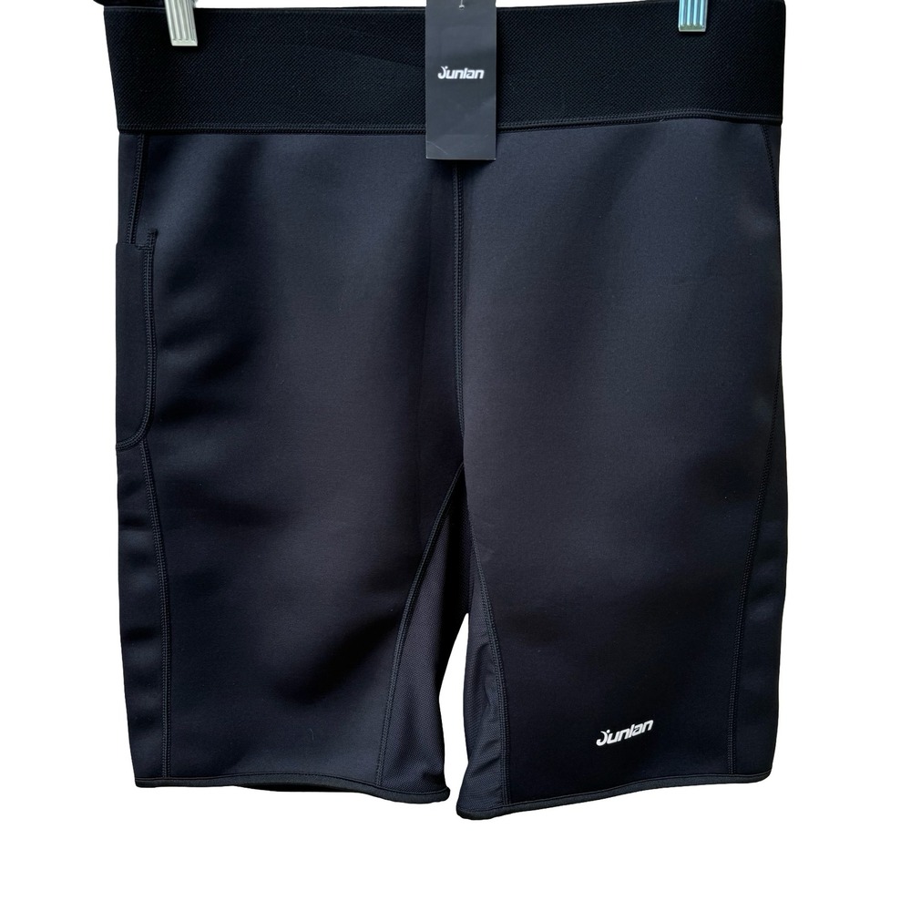 Junlan Mens Sauna Shorts Black Neoprene Sweat Workout Compression 2XL JC3003 NEW
